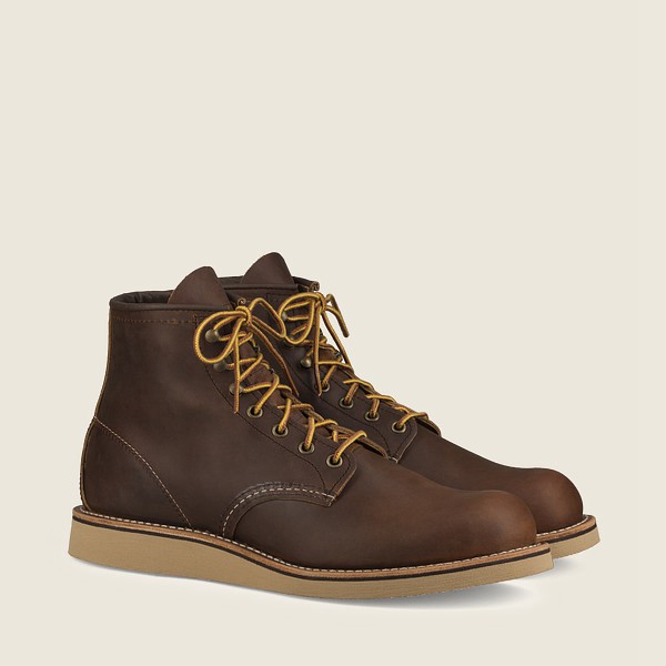 Red Wing Mens Heritage Boots - Rover - 6-inchr Rough & Tough Leather - Dark Brown - JKP896210